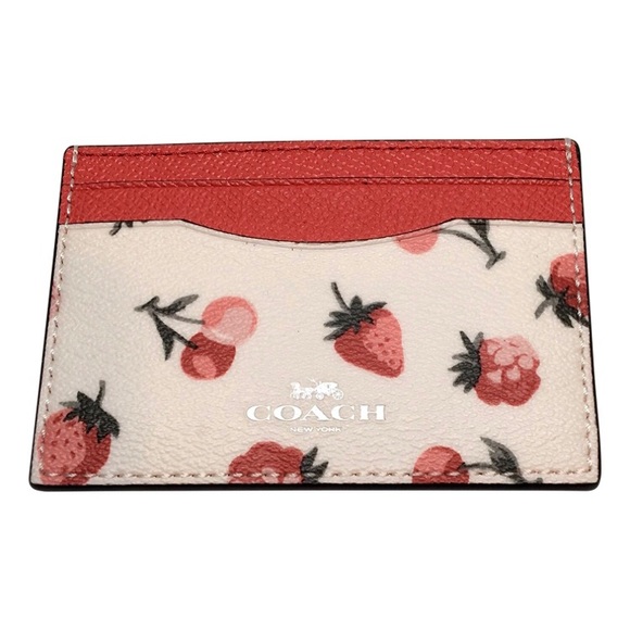 Coach Handbags - Coach Fruit Print Coated Canvas slim card case🍓🍒